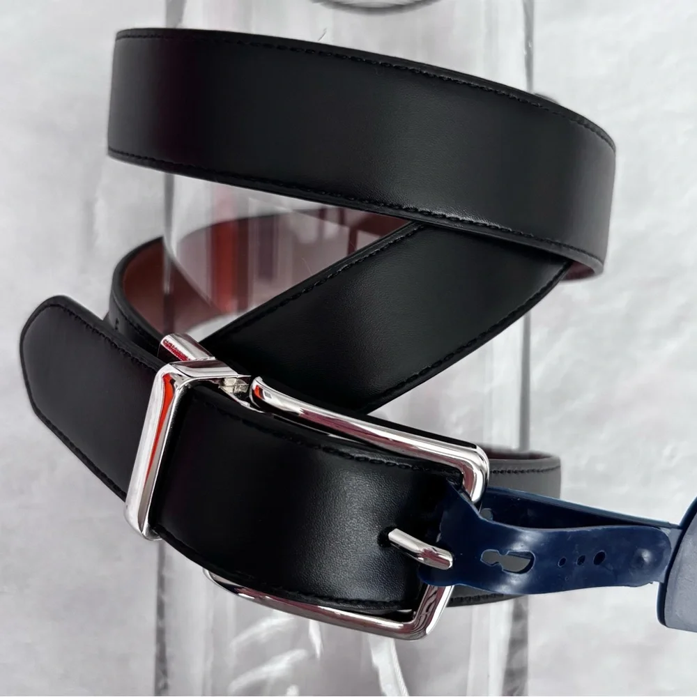 COLE HAAN Men's Classic Reversible Feather Edge Leather Belt--NWT--S